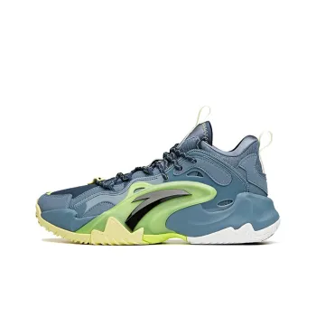Anta Airspace 3 Anti Slip Wear Resistant Mid Top Basketball Shoes Men's Gray Green