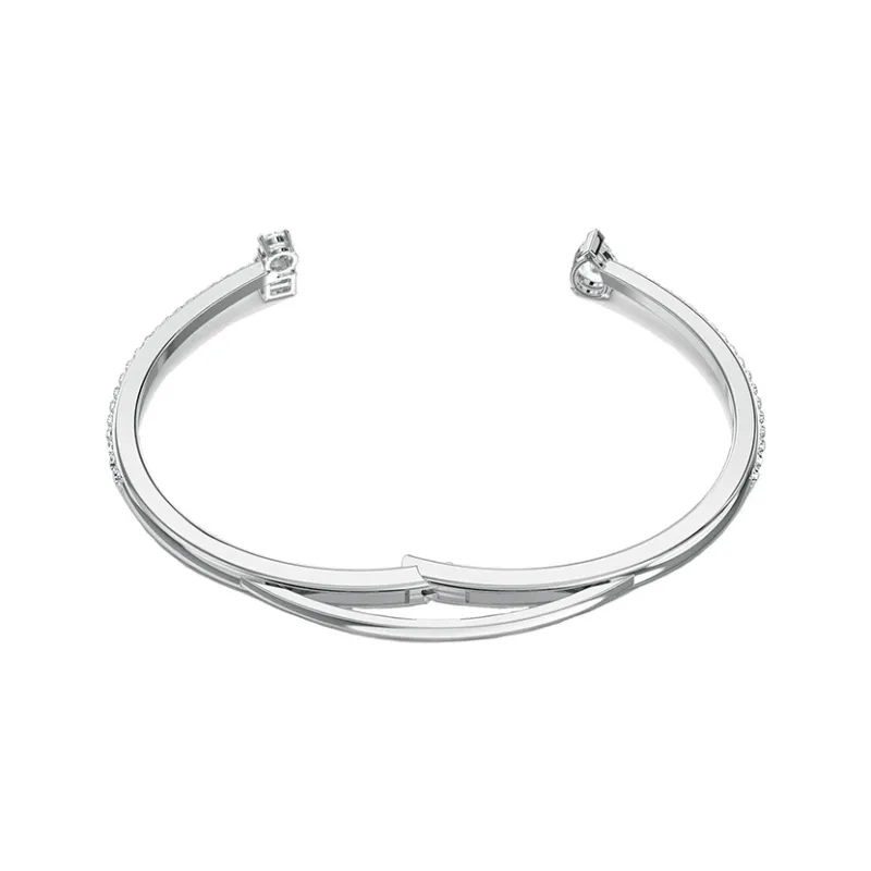 Swarovski Rhodium Plated Bangles Women's White-1