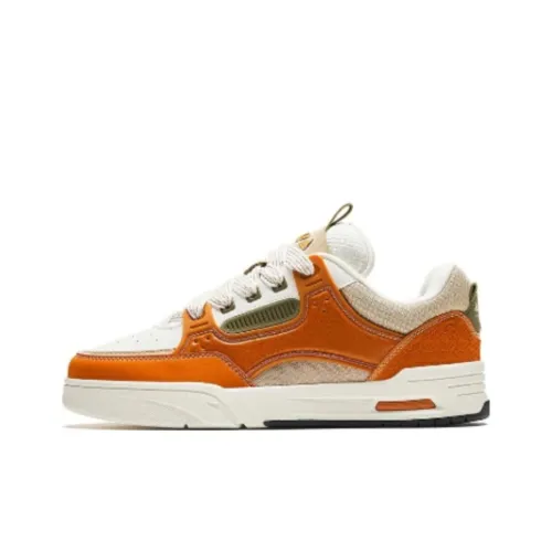 ANTA AOJIE Skateboard Shoes Men Low-Top Orange/White