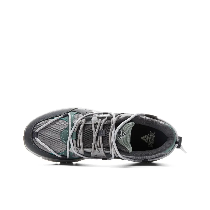 PEAK OG 7000 Cushioning Anti Slip Wear Resistant Breathability Low Top Running Shoes Men's Silver Gray Cactus Green-3