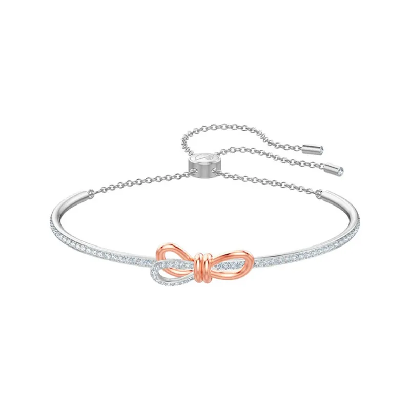 Swarovski Artificial Crystal Bangles Women's White Gold Plated-0