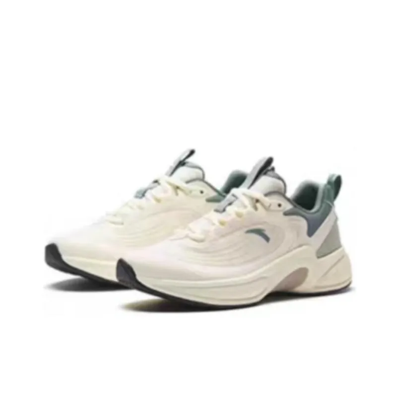 Anta C37+ Anti Slip Wear Resistant Low Top Casual Running Shoes Men's White Green-2