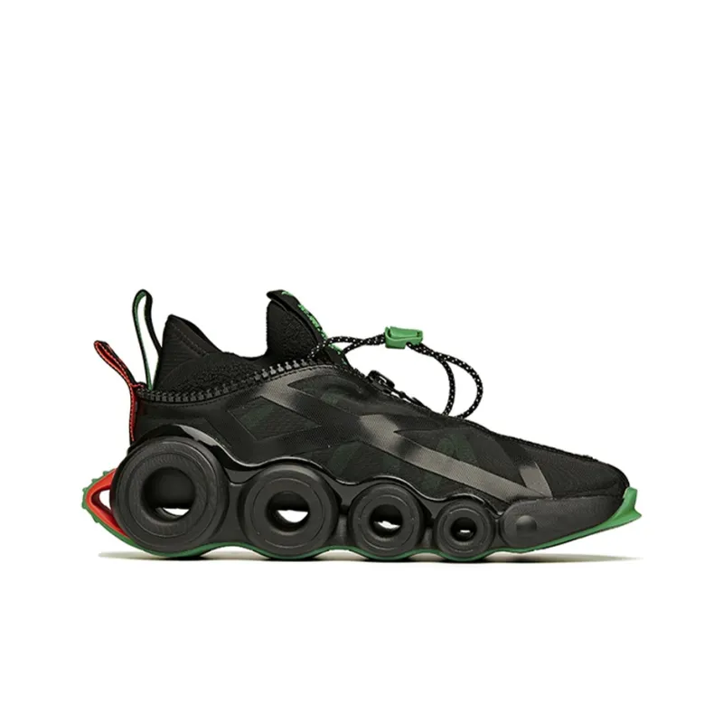 Anta Star Stream Cushioned Slip-Resistant Abrasion-Resistant Breathable Low-Top Running Shoes Men's Black Green-1