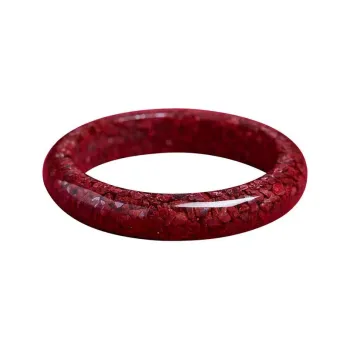 Artisan Lock Heart Jade Cinnabar Bangles Women's