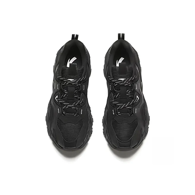 Anta Meteorite Cushioning Anti Slip And Wear Resistant Low Top Chunky Sneakers Men's Black-2