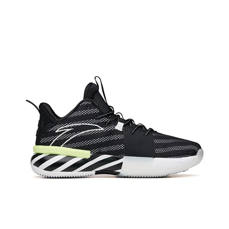 ANTA Impact 1 Basketball Shoes Men Mid Top Black/ANTA White-1