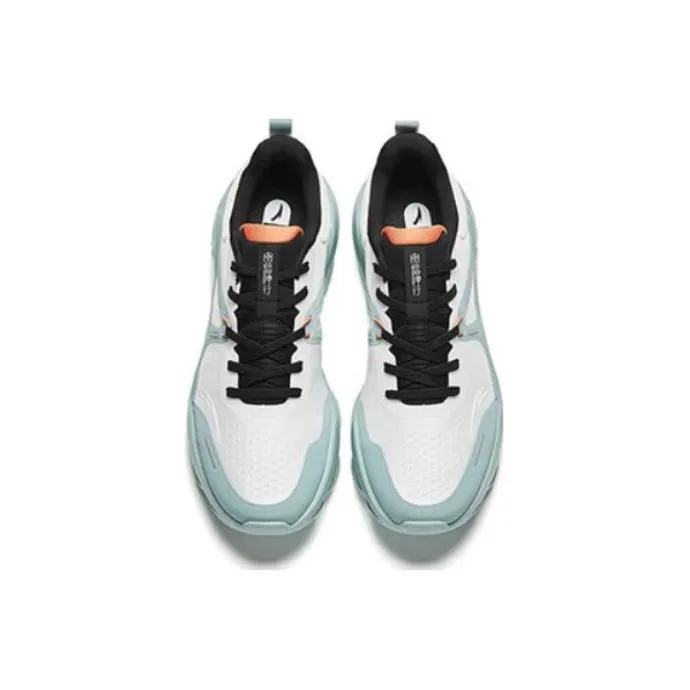 Anta Divine Pro Anti-Slip Wear-Resistant Low-Top Running Shoes Men's Papyrus White Fish Eye Green Black-3