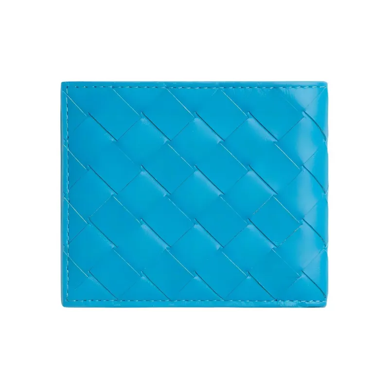 Bottega Veneta Intrecciato Cow Leather Card Holder Wallet Small Size Men's Swim Pool Blue-1