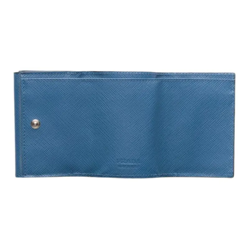 PRADA Saffiano Leather Wallet Regular Men's Blue-3