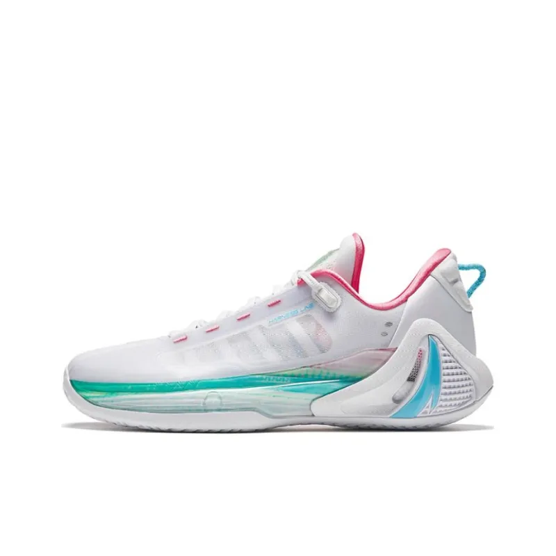 ANTA GH4 Basketball Shoes Men Low Top White/Blue/Red-0