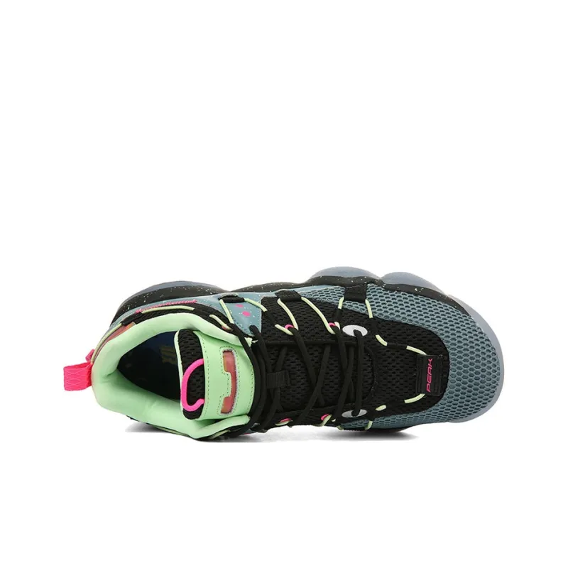 PEAK State Pole 6371 Sound Wave Anti Slip Wear Resistant Low Top Chunky Sneakers Men Black Green-3