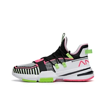 Anta Craze 1 Durable Breathable Low Top Basketball Shoes Men's Black Pink