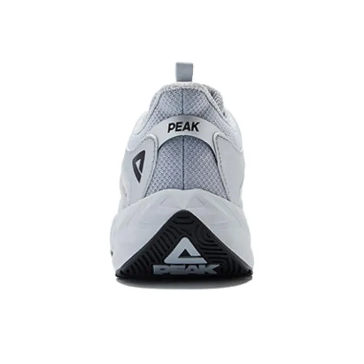 PEAK Breathable Abrasion Resistant Slip Resistant Low Top Running Shoes Men's White Gray-2
