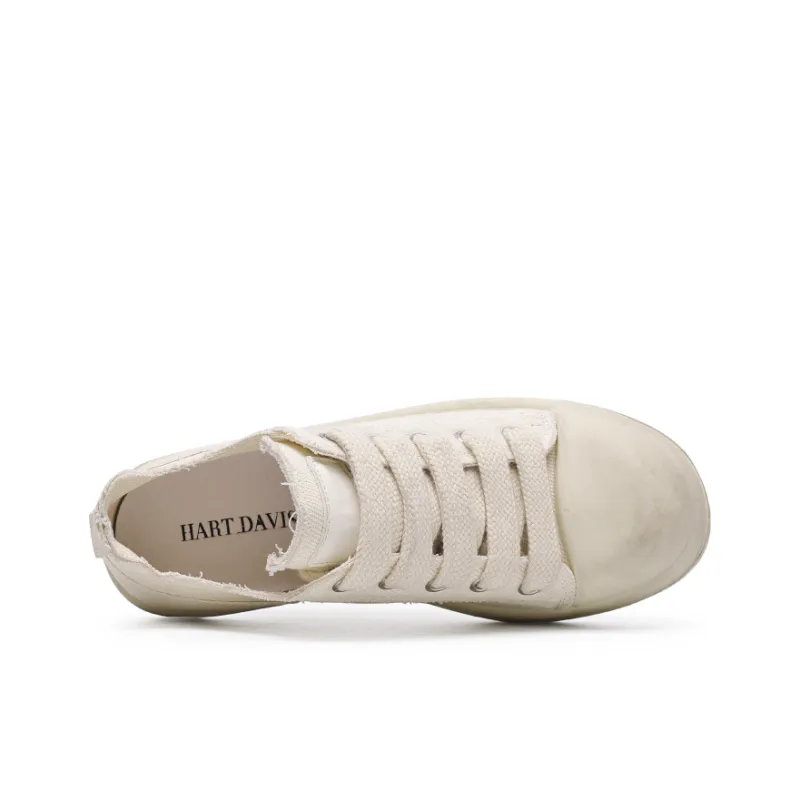 Angelmi Anti Slip Wear Resistant Low Top Casual Shoes Men's Dusty White-2