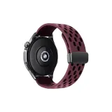 Perforated Foldable Magnetic Clasp-Burgundy[Strap Only, Movement Not Included]