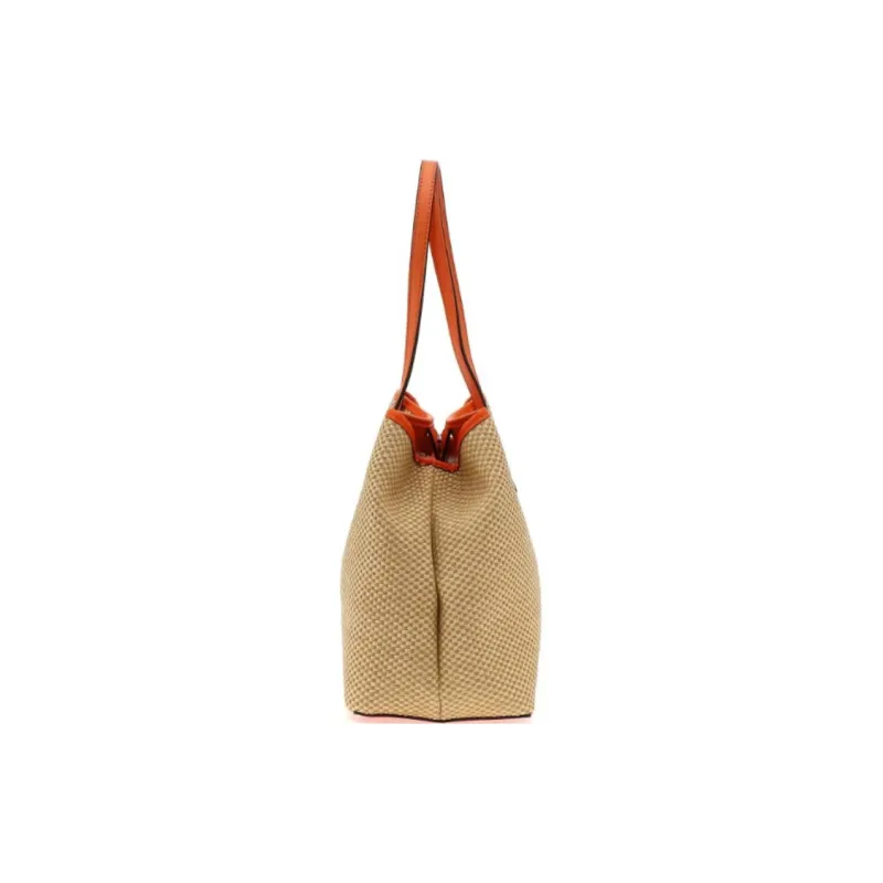 GUESS Polyester Tote Bag Shopping Bag Shoulder Bags Women's Orange-2