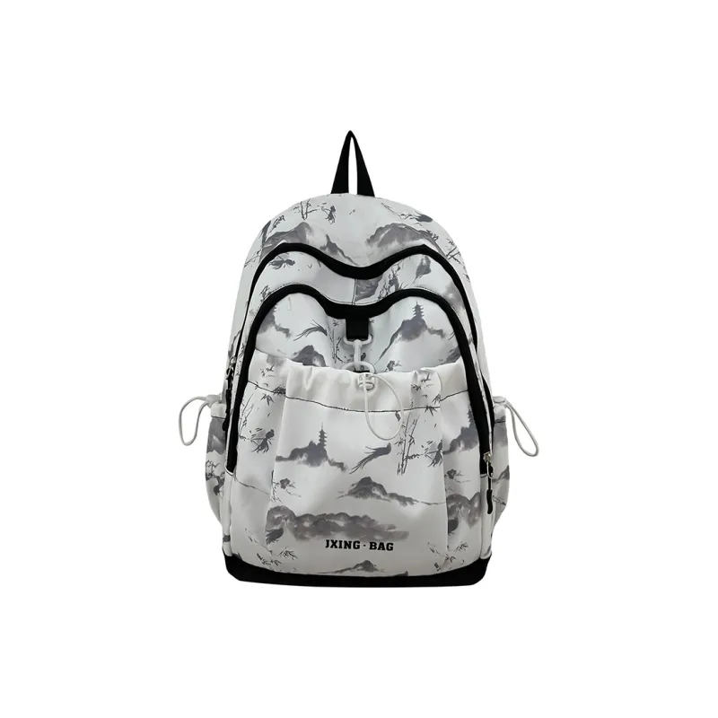 Kaka Tree Nylon Laptop Backpacks Regular Unisex Pink/Red/Black/Green-0