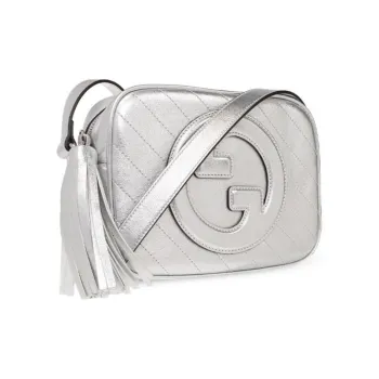 GUCCI Blondie Sheepskin Crossbody Bag Shoulder Bag Small Size Women's Silver