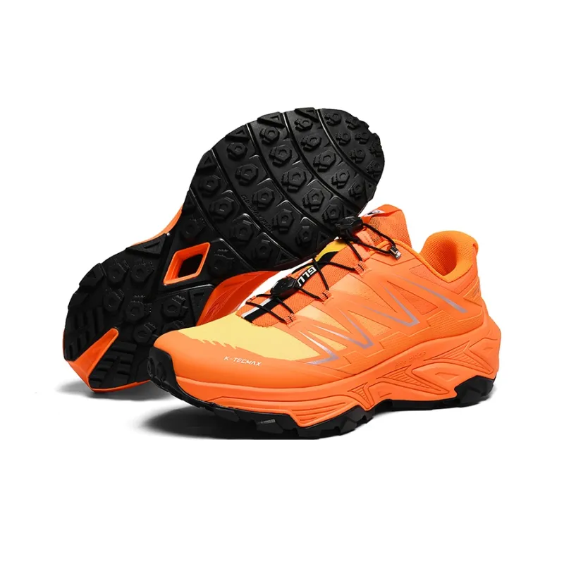 GLUNA Cushioning Anti-Slip Wear-Resistant Breathable Lightweight Grip Low-Top Hiking/Trekking Shoes Unisex Orange-2