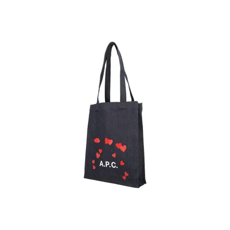 A.P.C Canvas Tote Bag, Shopping Bag, Shoulder Bag, Handbag, Canvas Bag Unisex Black-3