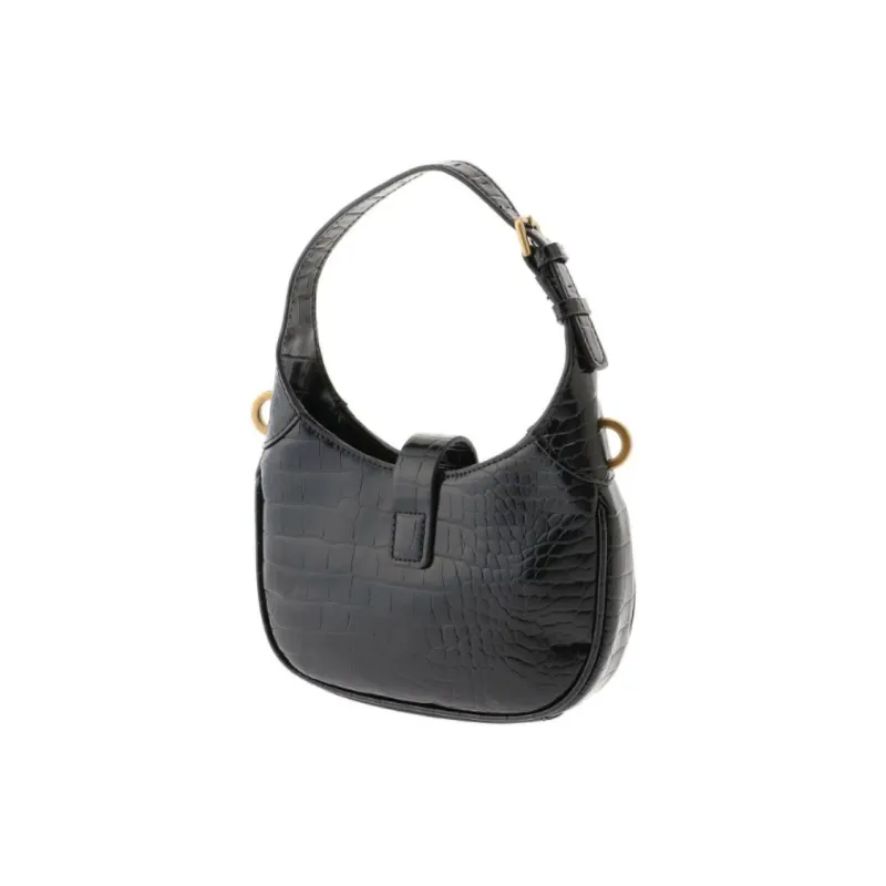 GUESS Synthetic Leather Hobo Man Handbag Mini Women's Black-2