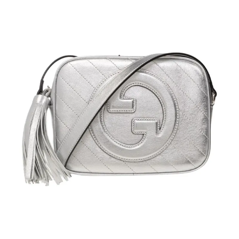 GUCCI Blondie Sheepskin Crossbody Bag Shoulder Bag Small Size Women's Silver-1