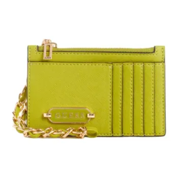 GUESS Artificial Leather Card Holder Wallet Women's Green