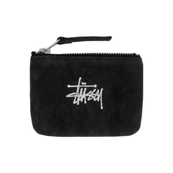Stussy Cotton Canvas Canvas Bag Coin Purse Wallet Regular Unisex Black