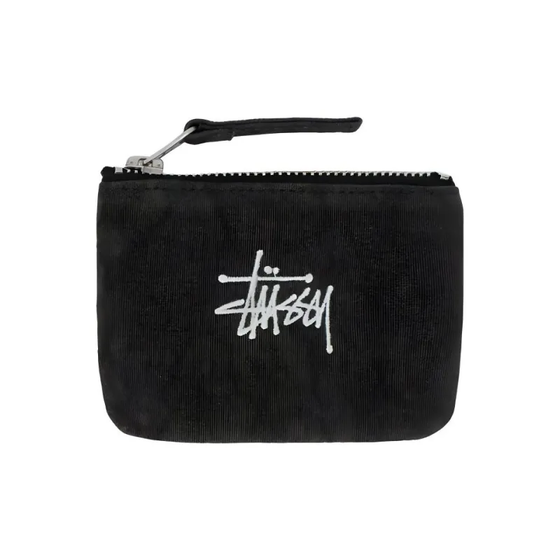 Stussy Cotton Canvas Canvas Bag Coin Purse Wallet Regular Unisex Black-0