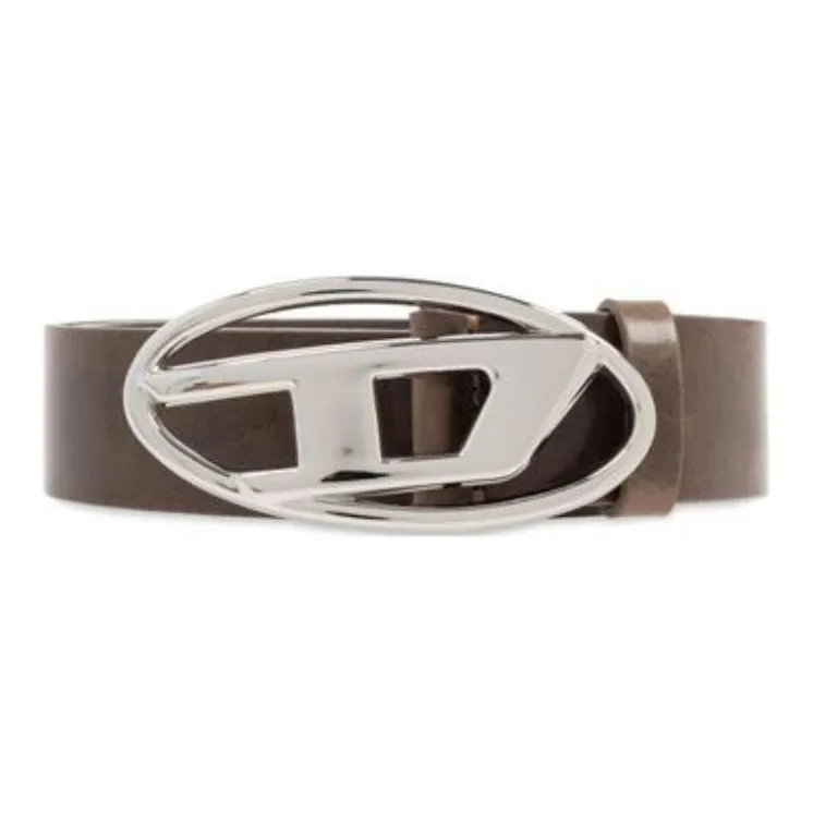 DIESEL B 1Dr Logo Plaque Buckled Belt-0