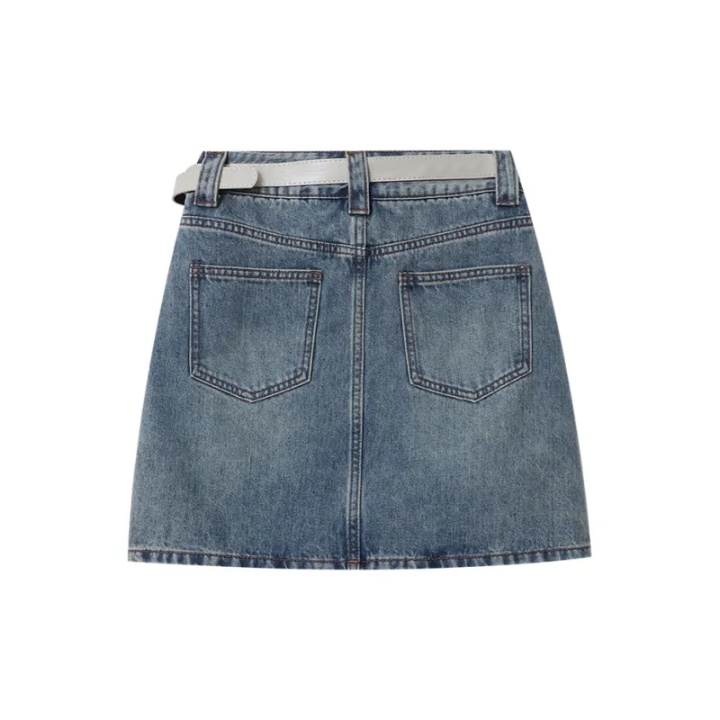CHARM PICK Denim Short Skirts Women's Blue-1