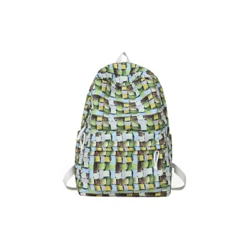 Kaka Tree Nylon Backpack Unisex Fuchsia/Yellow Blue/Yellow Green/Blue Purple