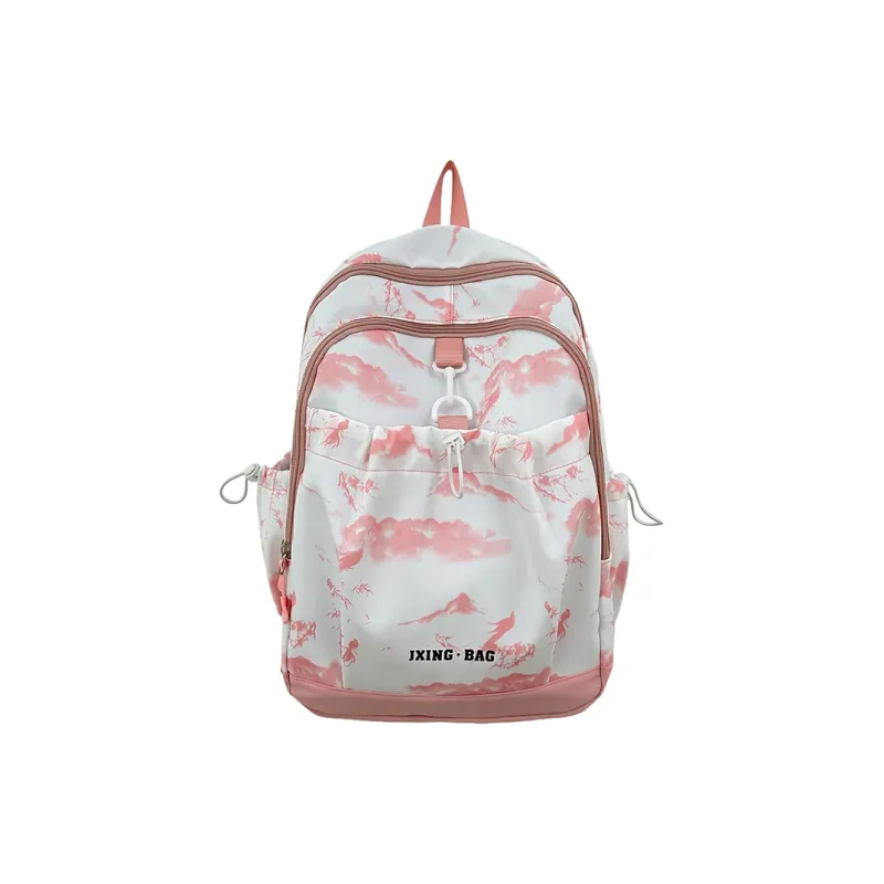 Kaka Tree Nylon Laptop Backpacks Regular Unisex Pink/Red/Black/Green-2