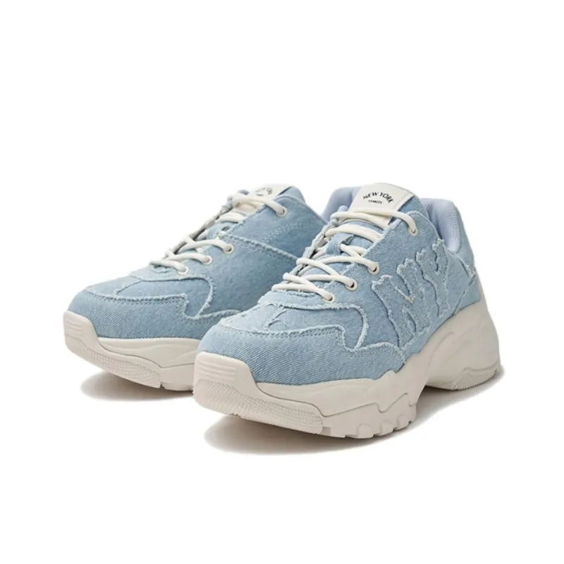 MLB New York Yankees Anti Slip Wear Resistant Mid Top Chunky Sneakers Unisex Blue-1