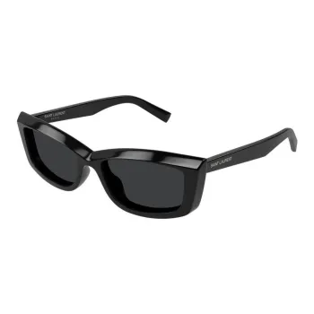 SAINT LAURENT Acetate Irregular Shape Sunglasses Women's Black