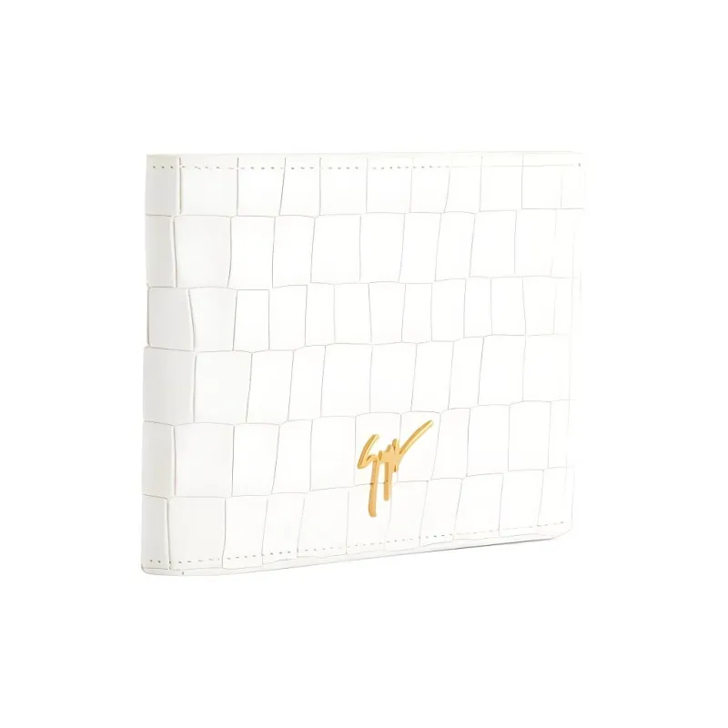 Giuseppe Zanotti/GZ Leather Leather Clip Wallet Men's Gray White-1