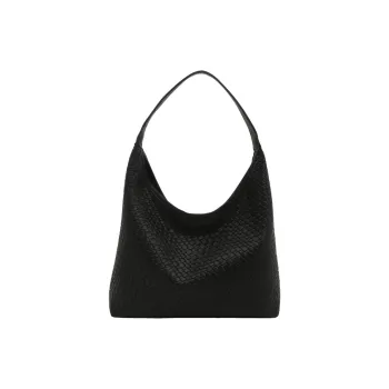 Ji Reminiscence Woven Shoulder Bag Women's Black/White/Khaki/Brown
