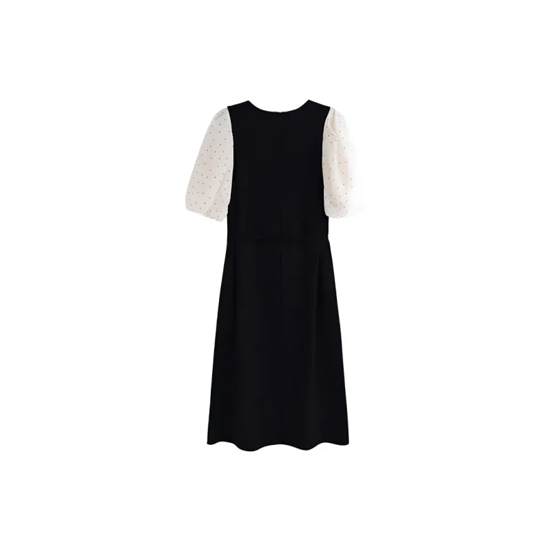 Zukizuki Short Sleeved Dresses Women's Black-1