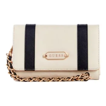 GUESS Artificial Leather Cell Phone Pouch Wallet Card Holder Women's Gray White