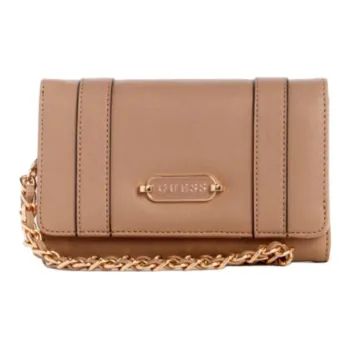 GUESS Artificial Leather Cell Phone Pouch Card Holder Wallet Women's Beige