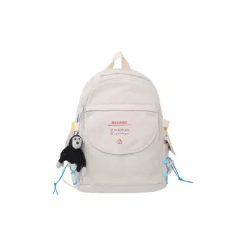 OURFUN Nylon Backpack Regular Unisex Ivory/Black/Pink/Navy Blue