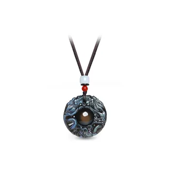 Qing Yi Obsidian Jade Necklaces Men's