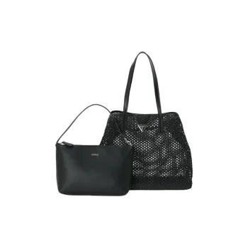 GUESS Polyester Tote Bag Shopping Bag Handbag Shoulder Bag Large Size Women's Black