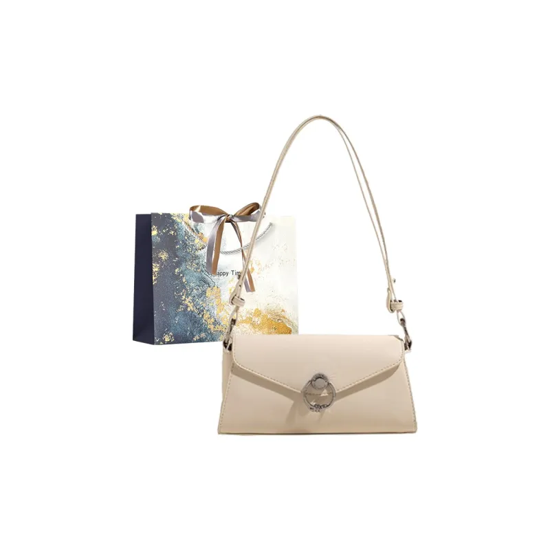 Iman's House PU Shoulder Bag Women's Silver/Ecru/Red/Black-5