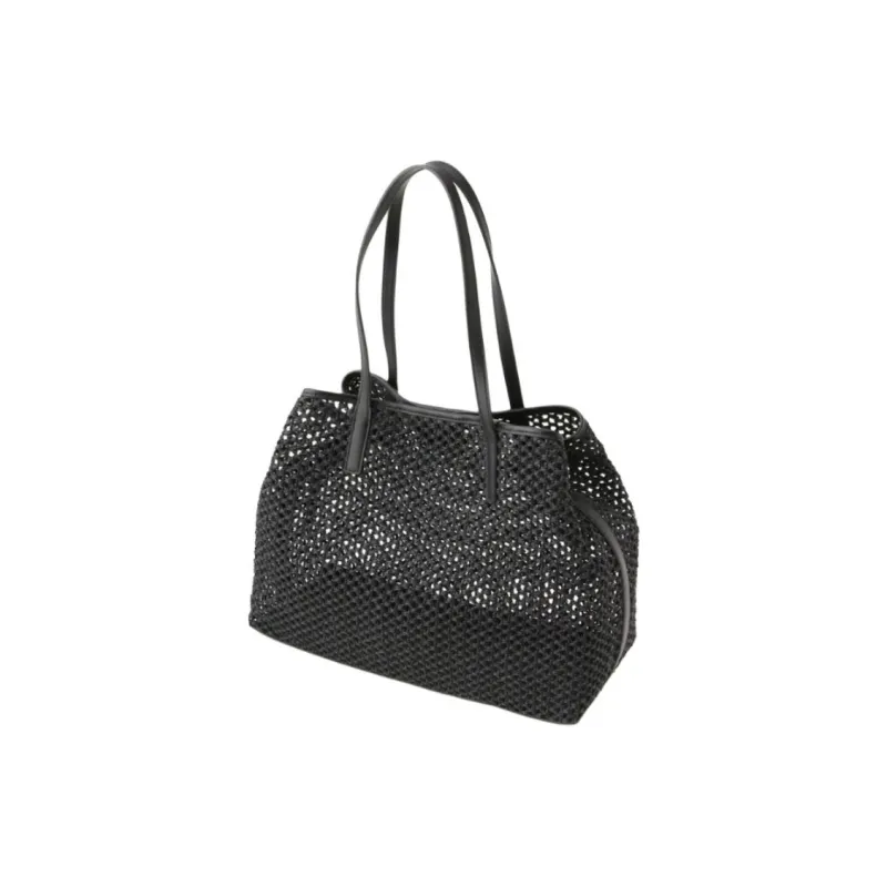 GUESS Polyester Tote Bag Shopping Bag Handbag Shoulder Bag Large Size Women's Black-4