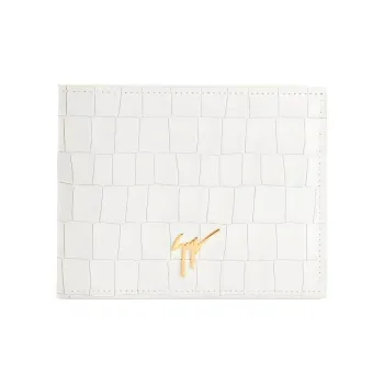 Giuseppe Zanotti/GZ Leather Leather Clip Wallet Men's Gray White