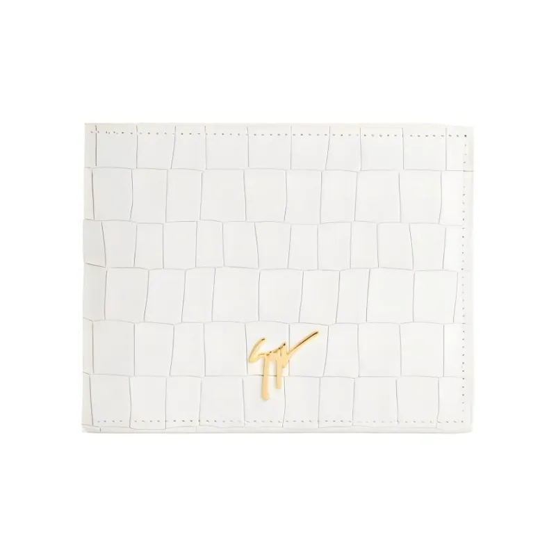 Giuseppe Zanotti/GZ Leather Leather Clip Wallet Men's Gray White-0
