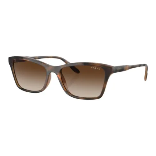 VOGUE Havana Nylon Rectangular Sunglasses Women's Brown