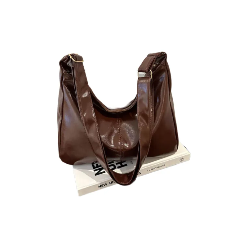 Ji Reminiscence Nylon Shoulder Bag Women's Black/Coffee/Dark Brown/Light Brown-1