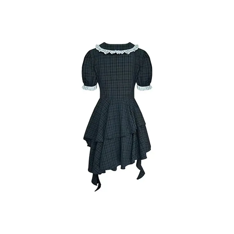 Incolore Short Sleeved Dress Women's Black-1